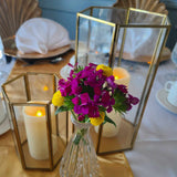 Gold Hurricane Candle Holder | Set of 3