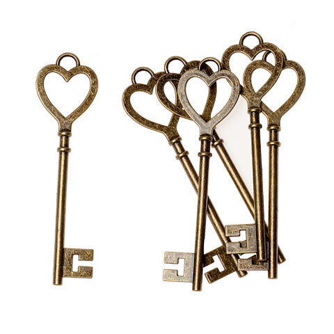 David Tutera™  Vintage Brass Heart Keys