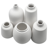 Bud Vase | White Ceramic | Set of 5