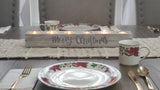 Tea Light Centerpiece | 18 inches long | Washed Gray Finish