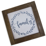 Farmhouse Signs | Set of 4 | 12" Square | Blessed, Thankful, Family, Gather