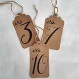 Over Sized Gift Tag Table Numbers | 1 through 12