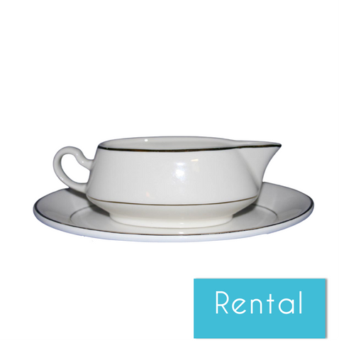 GRAVY BOAT & OVAL PLATE | GOLD BAND