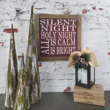Silent Night Sign | Farmhouse Style | 16" x 16"
