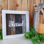 Square Framed Pallet Sign (12" x 12") | Blessed