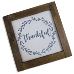 Farmhouse Sign | 12" Square | Blessed, Thankful, Family, Gather