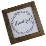 Farmhouse Signs | Set of 4 | 12" Square | Blessed, Thankful, Family, Gather