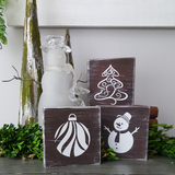 Decorative Wood Tiles | Set of Three Holiday