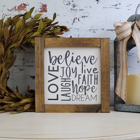Farmhouse Signs | 12" Square | Inspirational Words