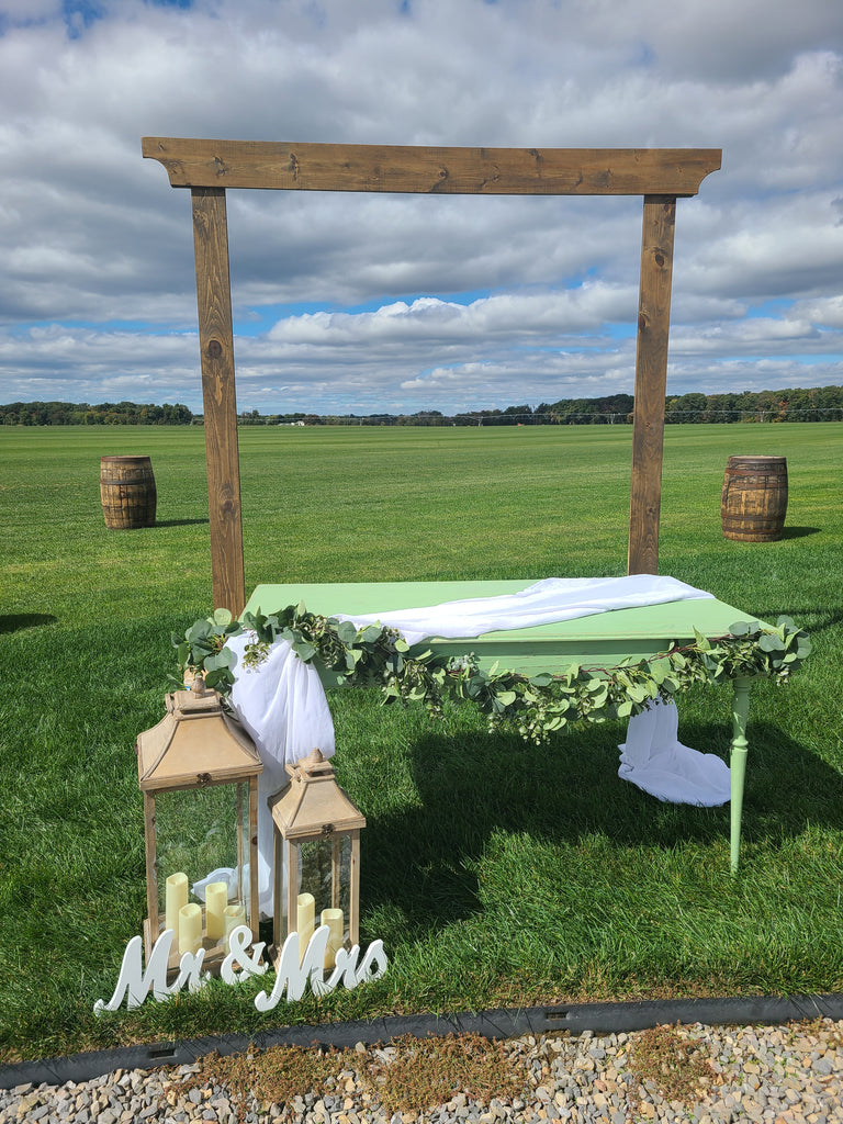 wooden wedding trellis Wood Wedding Arch – Stylized Events
